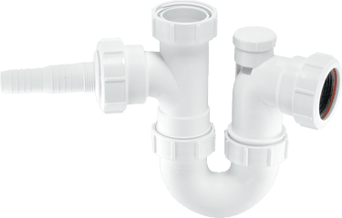 Anti-Syphon Sink Trap With Horizontal Domestic Appliance Nozzle 1½