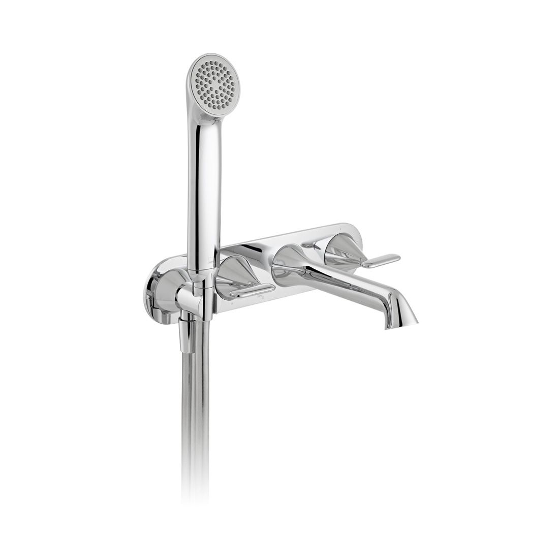 Trim Kit for Tablet Arrondi Wall Mounted Thermostatic Bath Shower Mixer Lever Handle with Integrated Outlet and Handset
