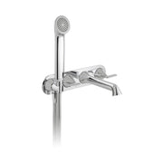 Trim Kit for Tablet Arrondi Wall Mounted Thermostatic Bath Shower Mixer Lever Handle with Integrated Outlet and Handset