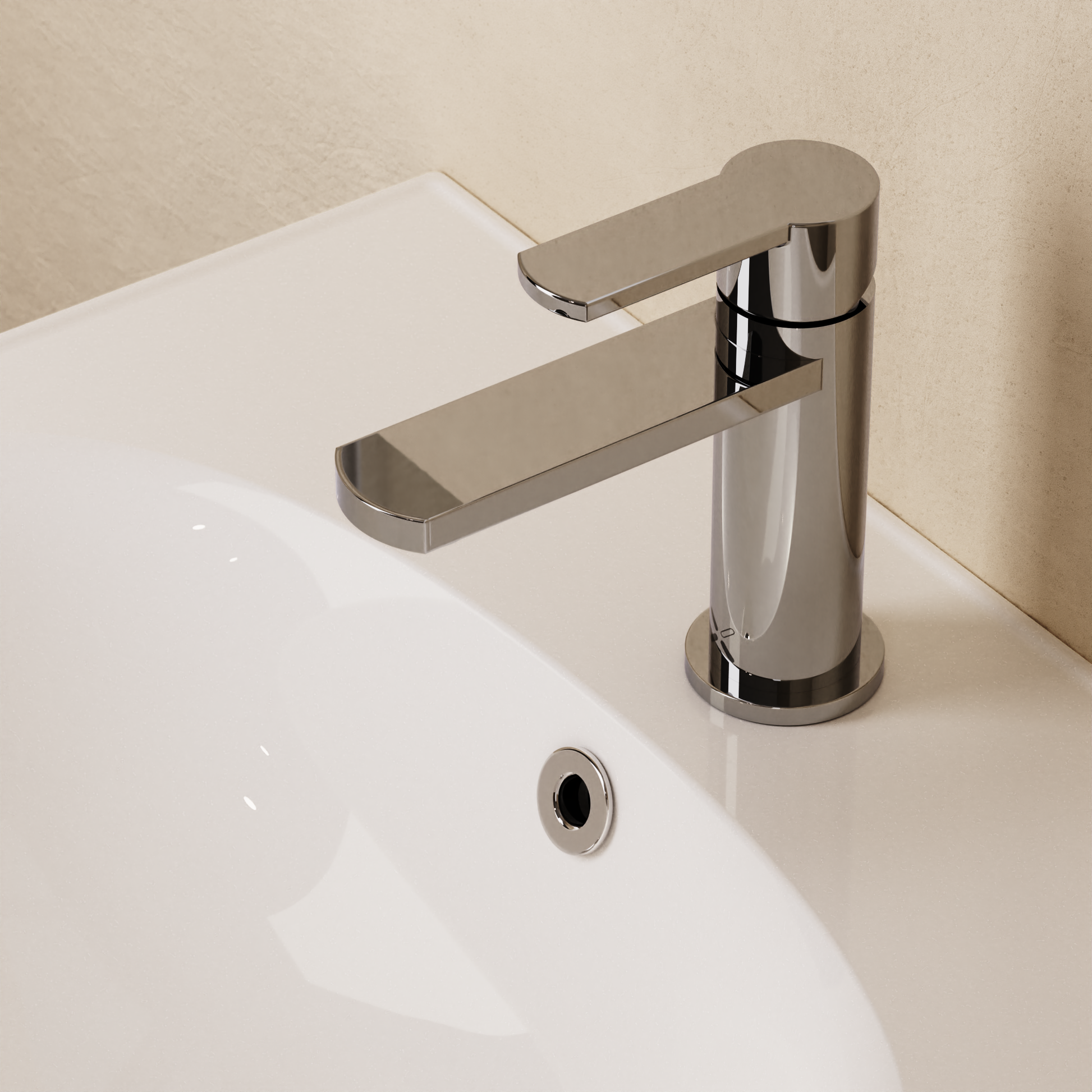 Wisp Basin Monobloc with No Pop-Up Waste Deck Mounted