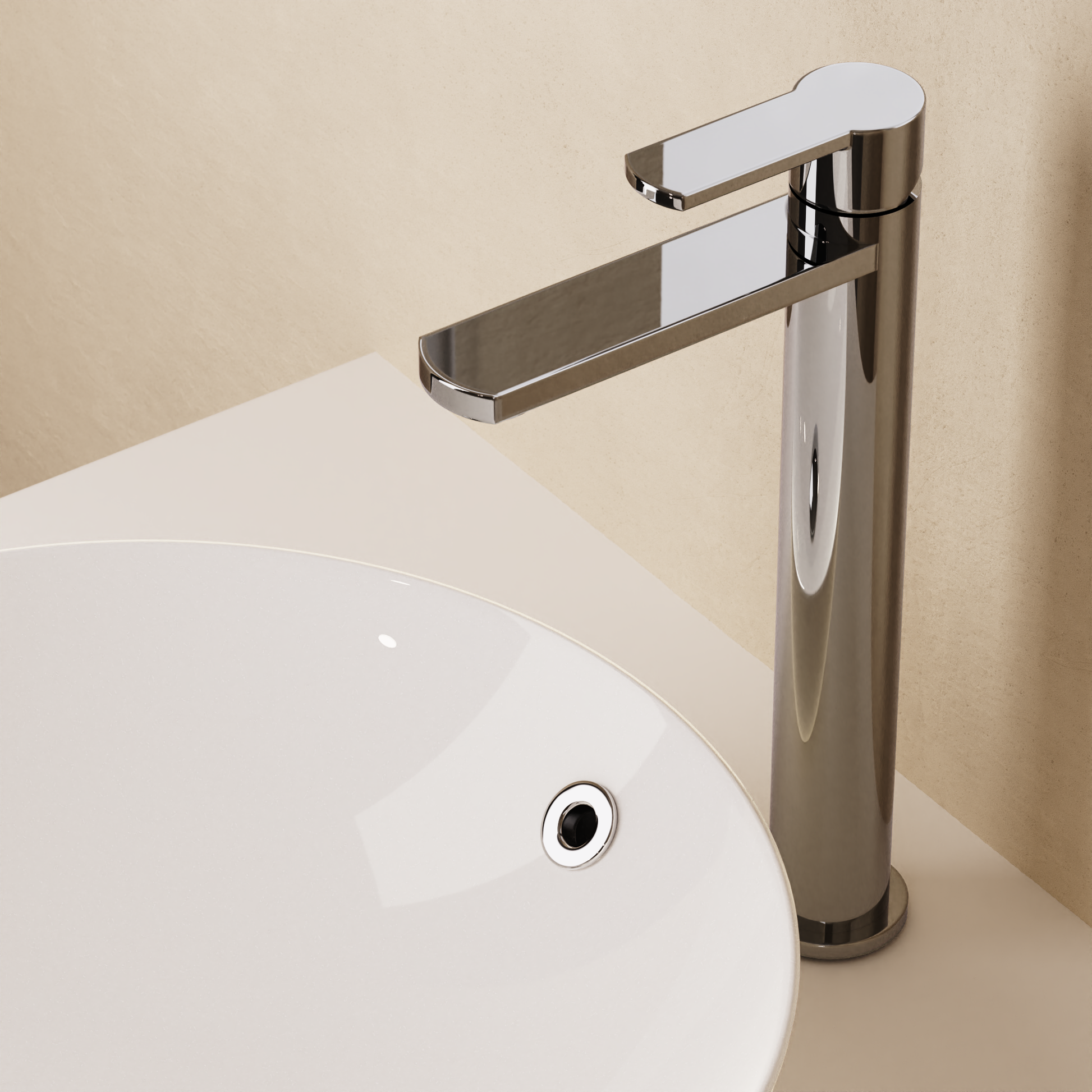 Wisp Basin Tall Monobloc No Pop-Up-Waste Deck Mounted