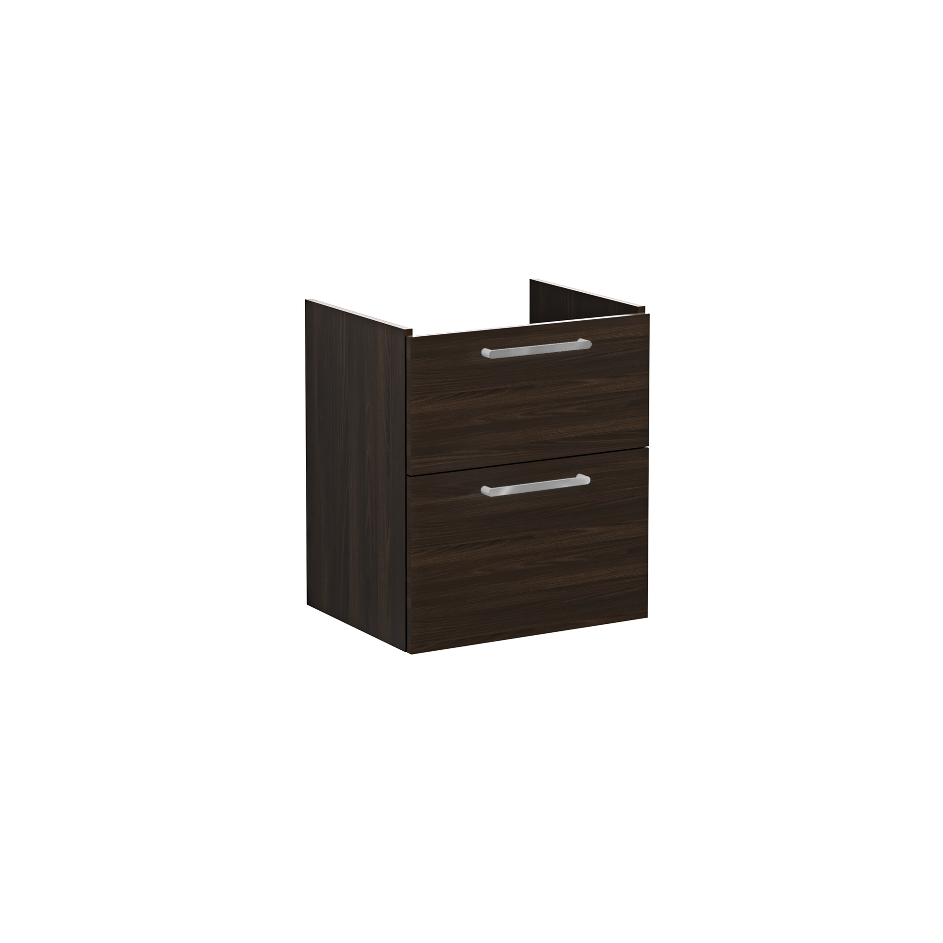 Root Washbasin Unit, With Two Drawers, Walnut, Without Washbasin