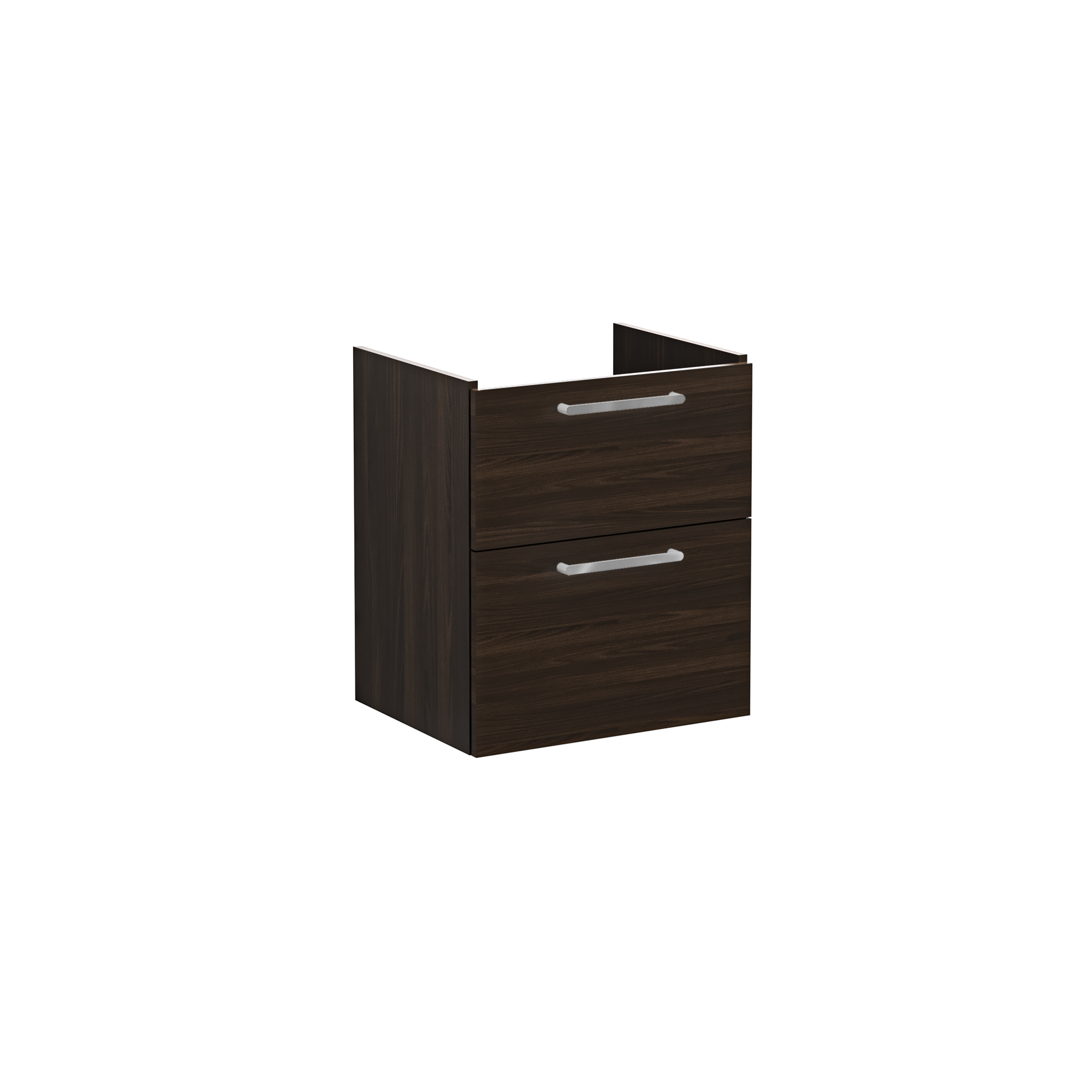 Root Washbasin Unit, With Two Drawers, Walnut, Without Washbasin