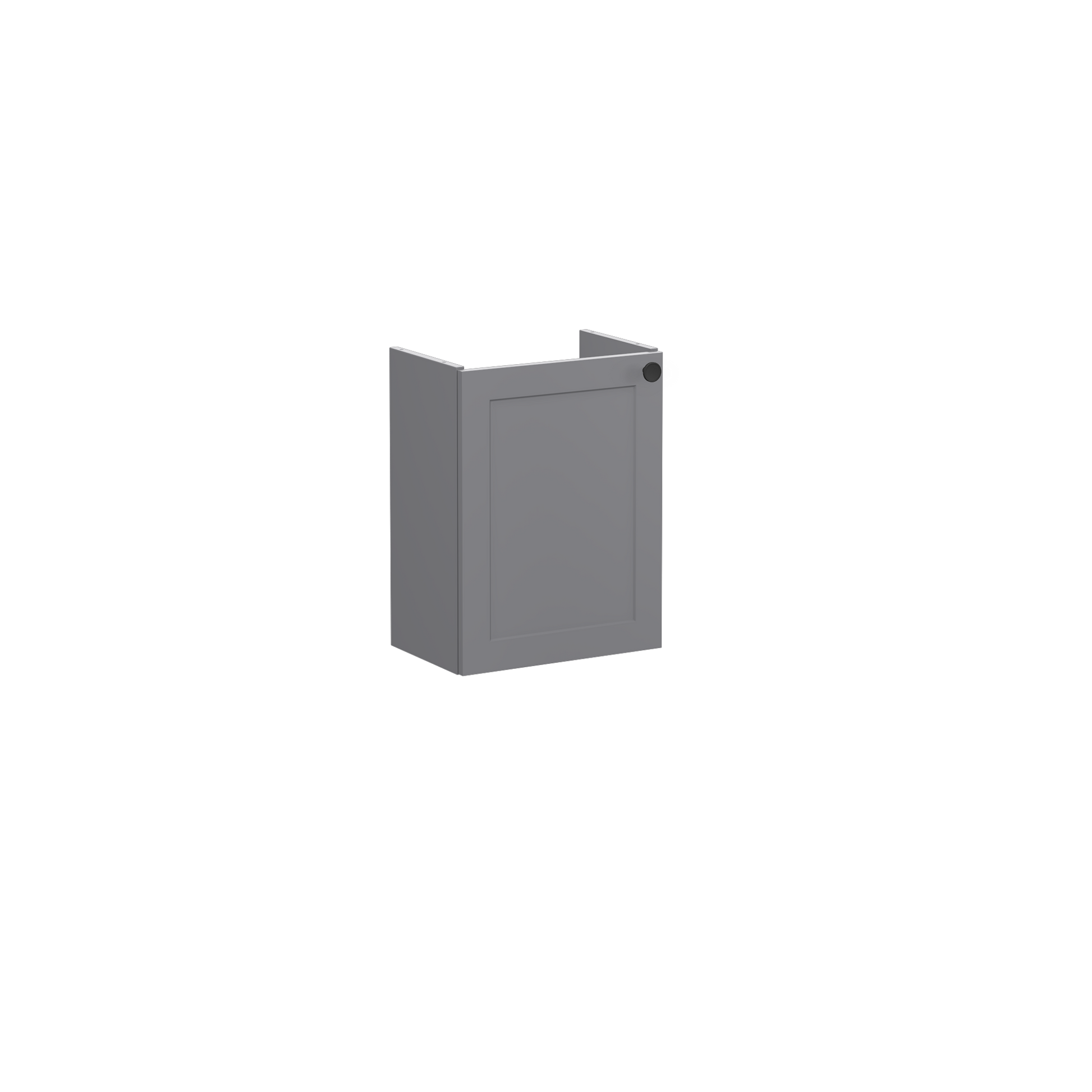 Root Classic Washbasin Unit, with doors, compact, with right tap hole, Matt Grey, without washbasin, Left