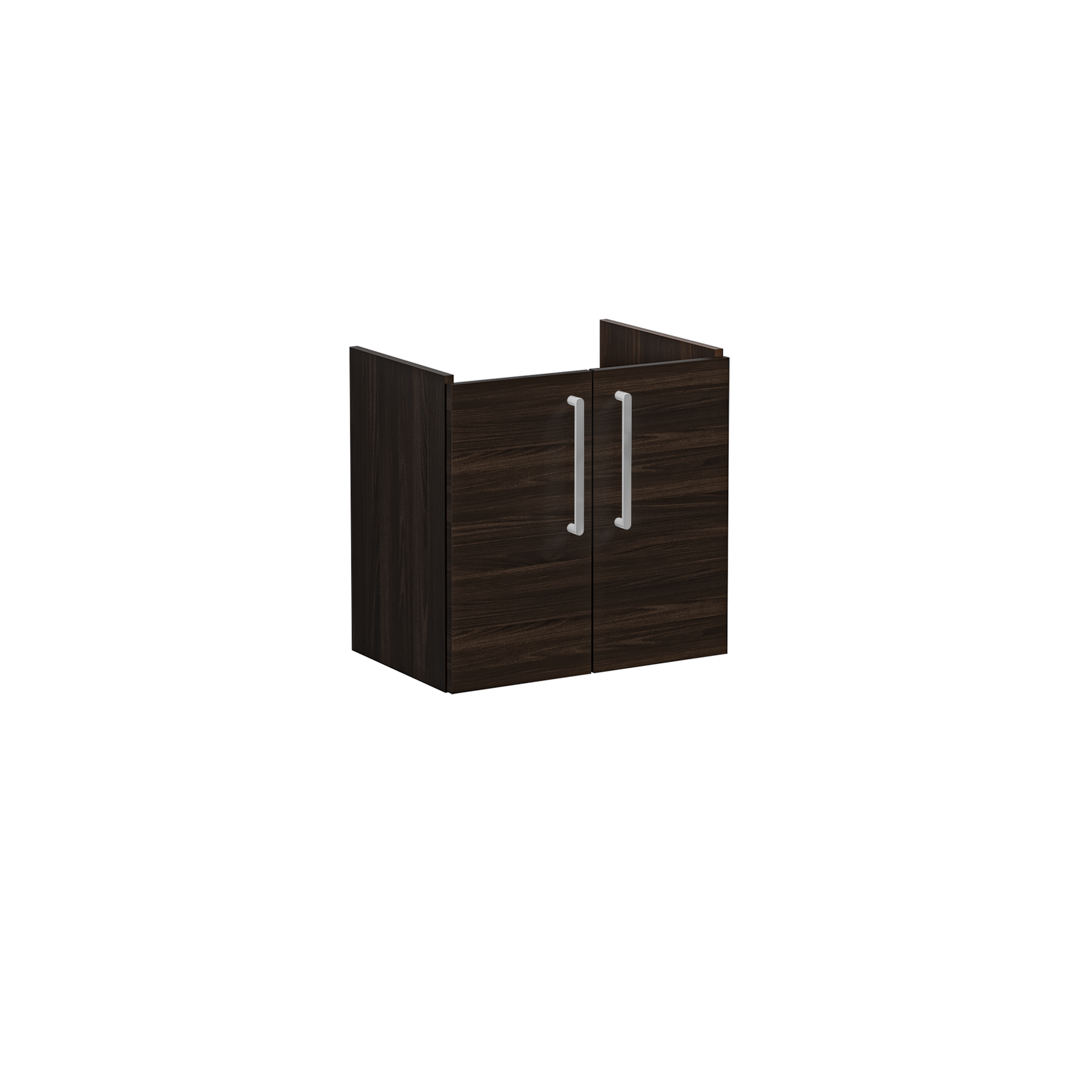 Root Washbasin Unit, With Doors, Compact, Walnut, Without Washbasin