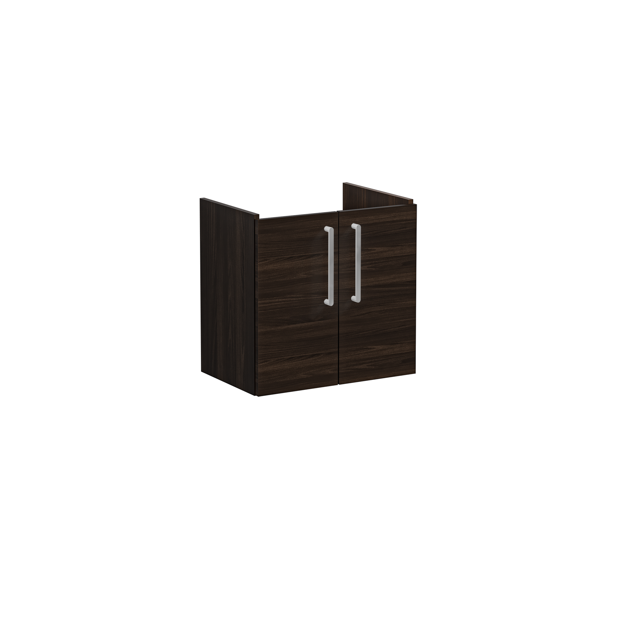 Root Washbasin Unit, With Doors, Compact, Walnut, Without Washbasin