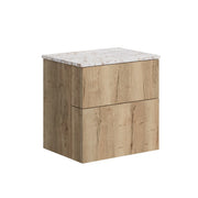 Crosswater Avenue 600mm Two Drawer Vanity Windsor Oak with Vein Worktop
