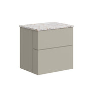 Crosswater Avenue 600mm Two Drawer Vanity Warm Stone with Vein Worktop