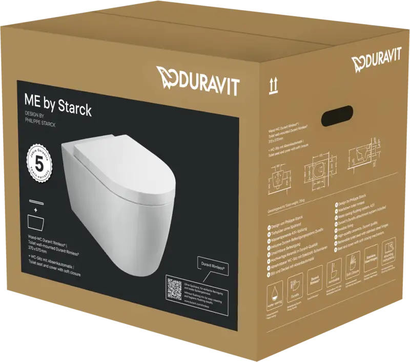 ME by Starck Toilet set wall-mounted White High Gloss 570 mm
