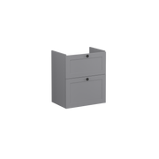 Root Classic Washbasin Unit, with two drawers, compact, Matt Grey, without washbasin