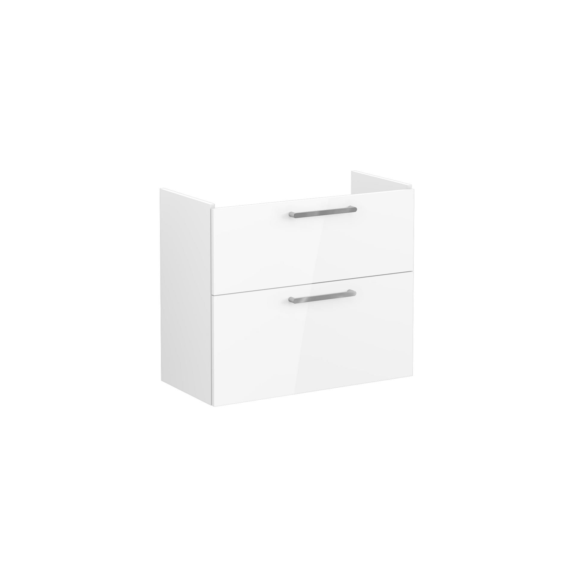 Root Washbasin Unit, With Two Drawers, Compact, High Gloss White, Without Washbasin