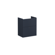 Root Groove Washbasin Unit, with two drawers, compact, Matt Dark Blue, without washbasin
