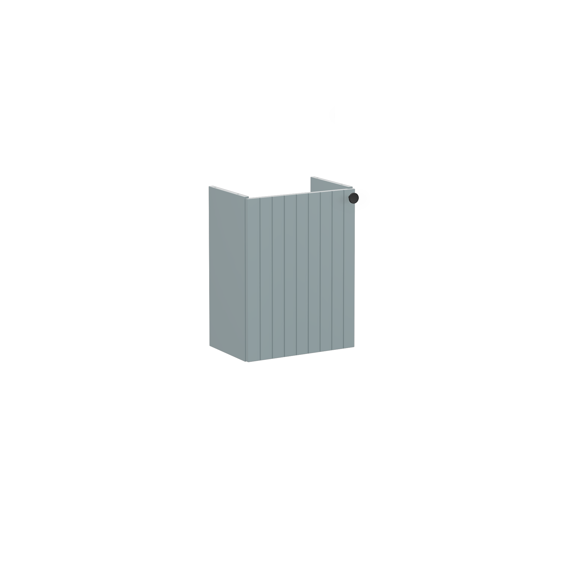 Root Groove Washbasin Unit, with doors, compact, with right tap hole, Matt Fijord Green, without washbasin, Left
