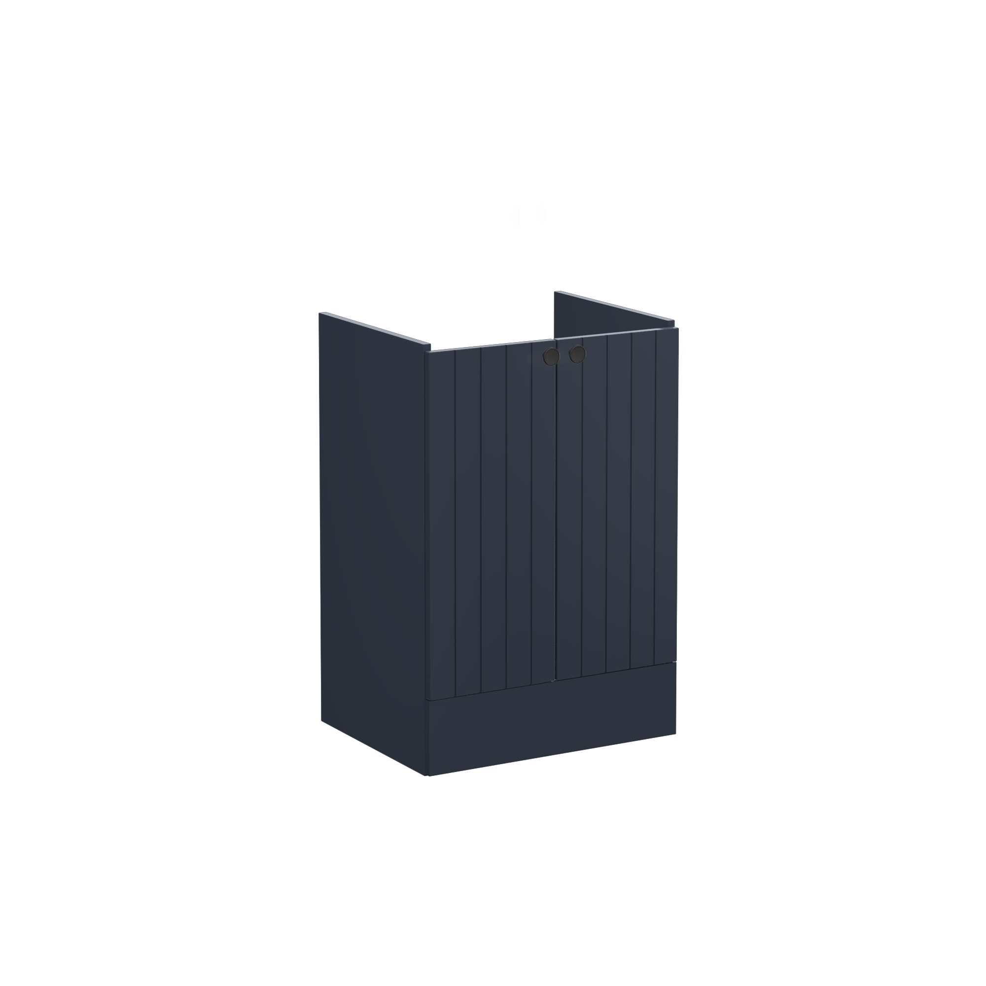 Root Groove Washbasin Unit, with doors, floor standing, Matt Dark Blue, without washbasin