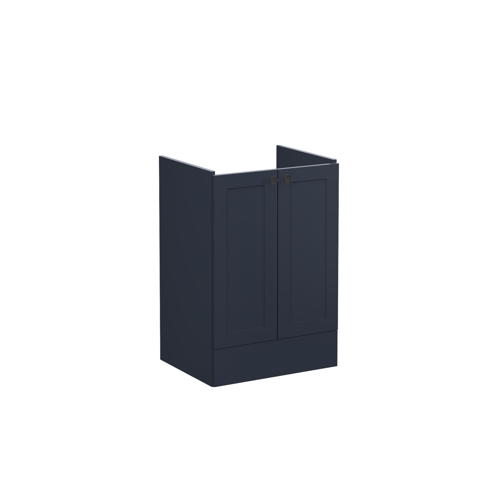 Root Classic Washbasin Unit, with doors, floor standing, Matt Dark Blue, without washbasin