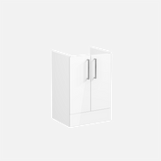 Root Washbasin Unit, With Doors, Floor Standing, High Gloss White, Without Washbasin