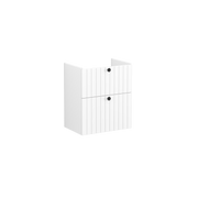 Root Groove Washbasin Unit, with two drawers, compact, Matt White, without washbasin