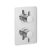 DX Celsius 1 Outlet 2 Handle Concealed Thermostatic Valve Soft Square Backplate