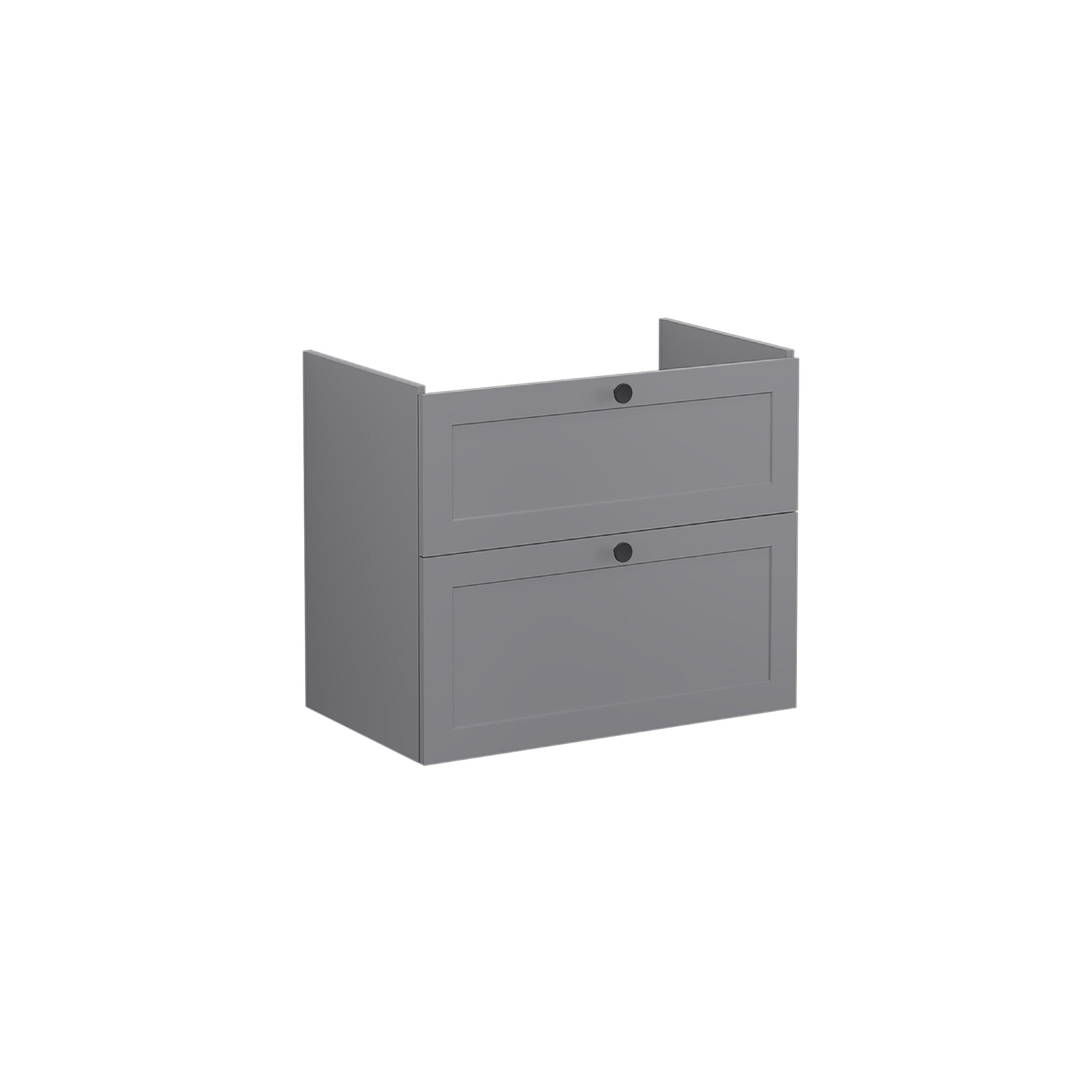 Root Classic Washbasin Unit, with two drawers, Matt Grey, without washbasin