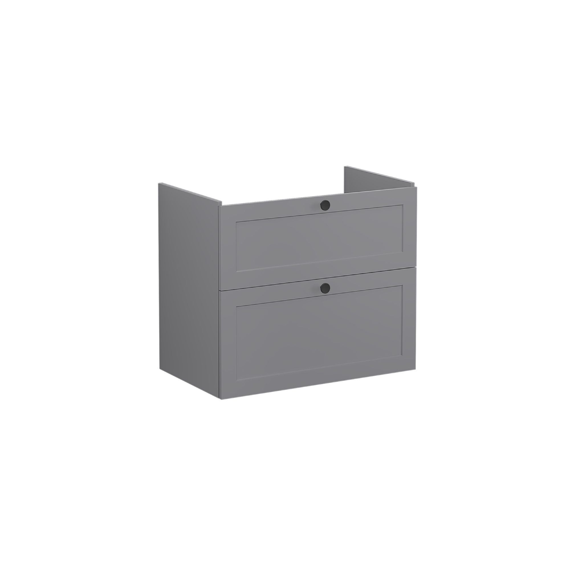 Root Classic Washbasin Unit, with two drawers, Matt Grey, without washbasin