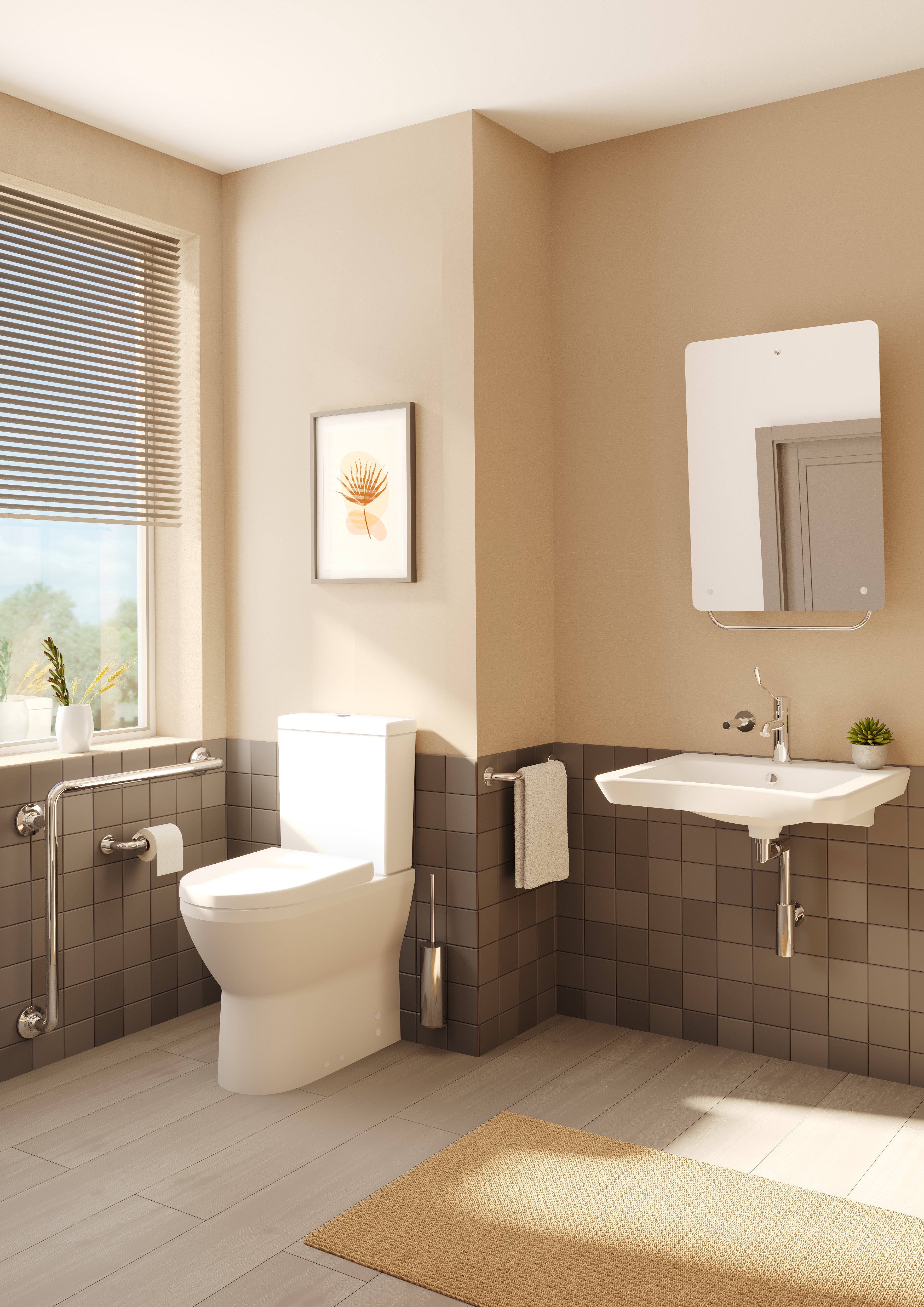 Close-Coupled Wc Pan, Back-To-Wall, Comfort,Rimless