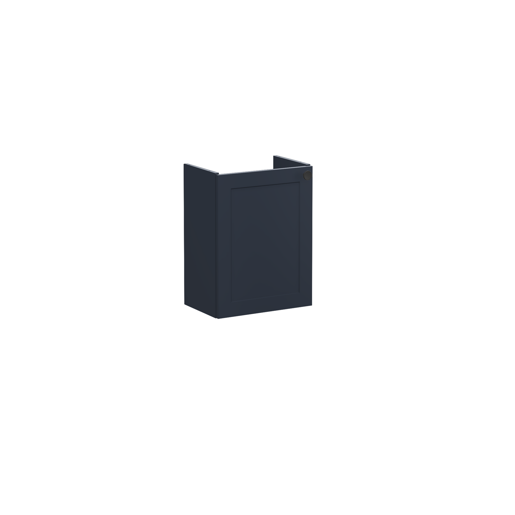 Root Classic Washbasin Unit, with doors, compact, with right tap hole, Matt Dark Blue, without washbasin, Left