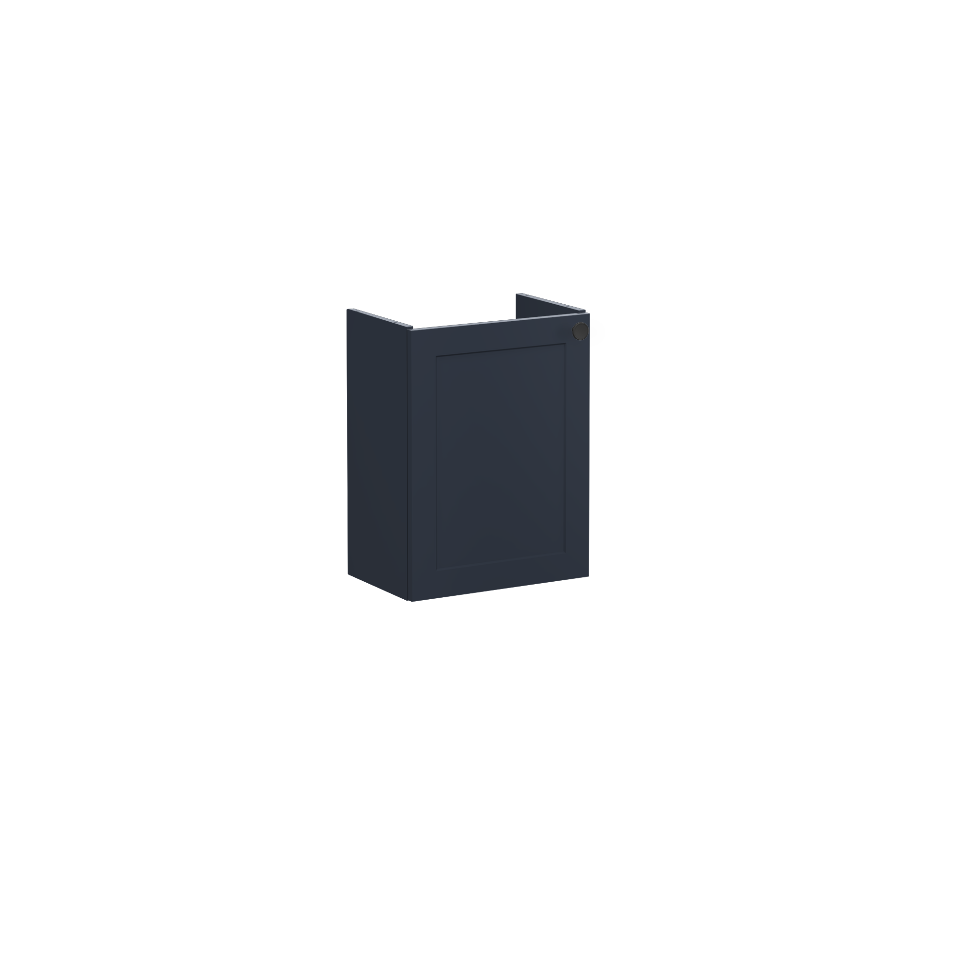 Root Classic Washbasin Unit, with doors, compact, with right tap hole, Matt Dark Blue, without washbasin, Left