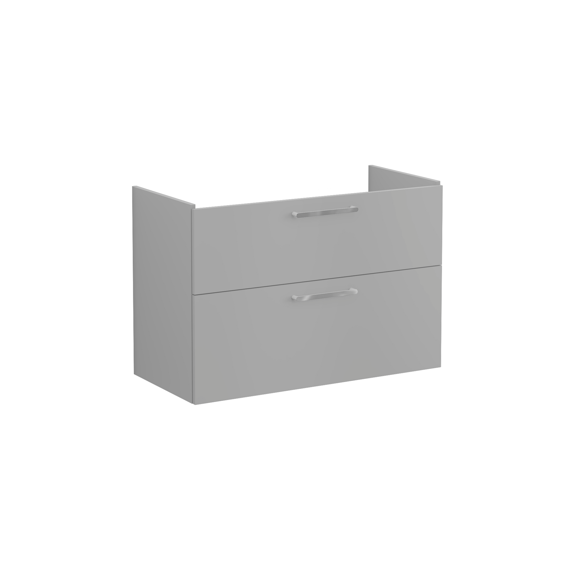 Root Washbasin Unit, With Two Drawers, Matt Rock Grey, Without Washbasin