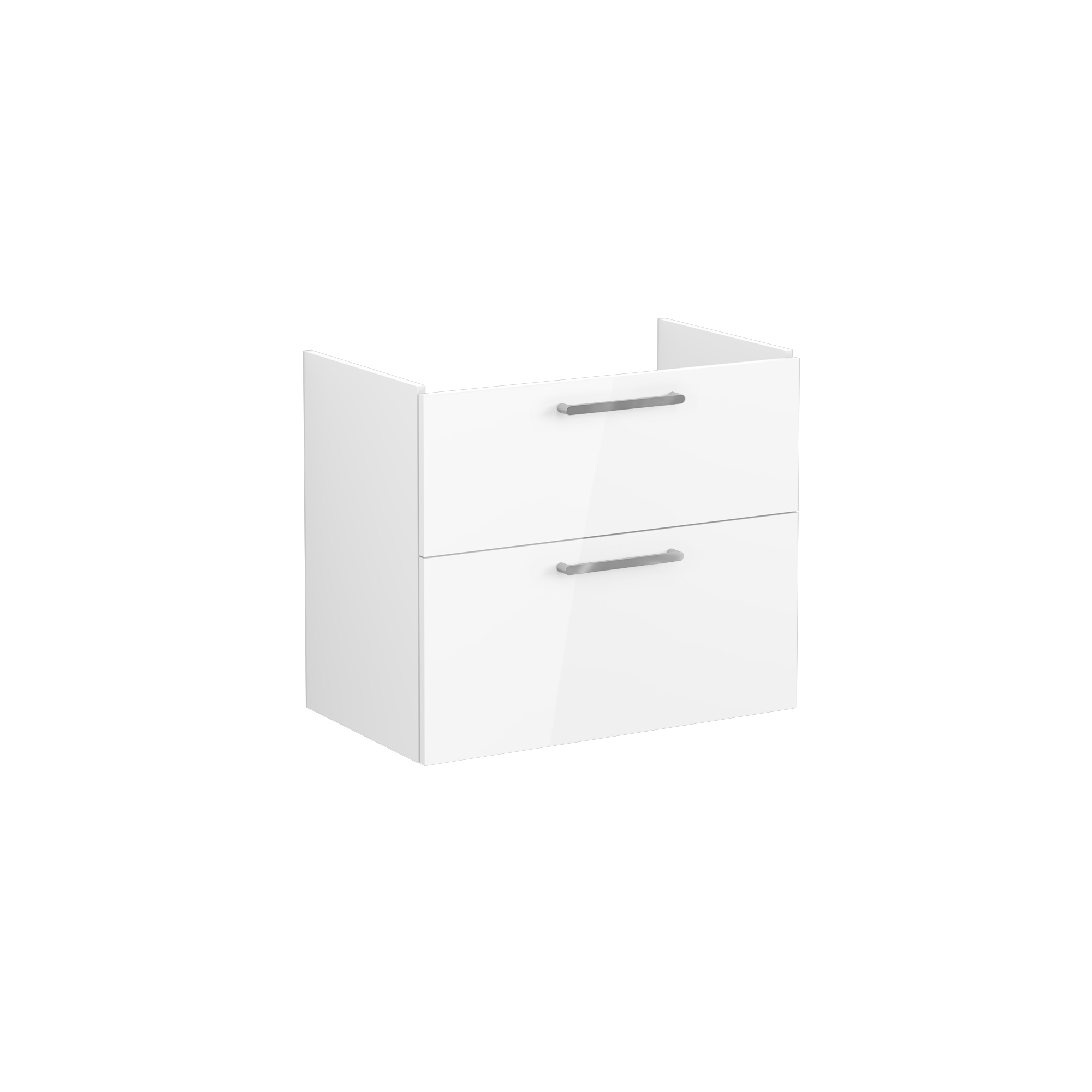 Root Washbasin Unit, With Two Drawers, High Gloss White, Without Washbasin