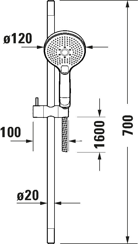 Showers & Accessoires Hand shower set 700, 3jet