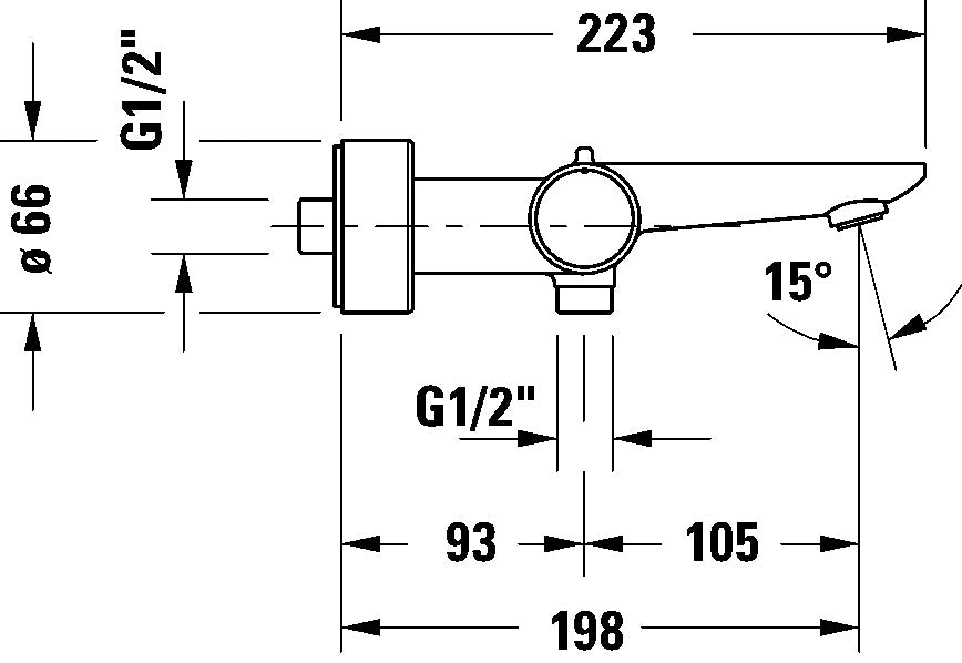 Wave Bathtub thermostat for exposed installation