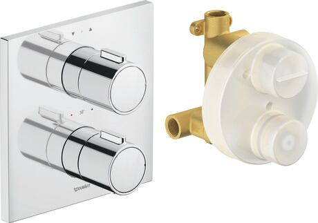 Thermostatic fittings Thermostatic concealed installation set Chrome High Gloss