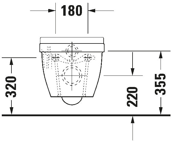 Starck 3 Wall-mounted toilet Compact