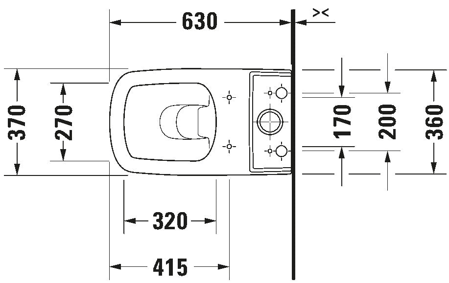 DuraStyle Toilet close-coupled White High Gloss 630 mm