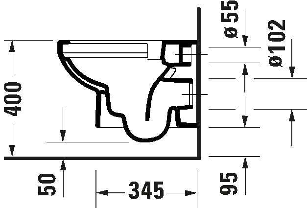 Duravit No.1 Wall-mounted toilet Compact White High Gloss 480 mm