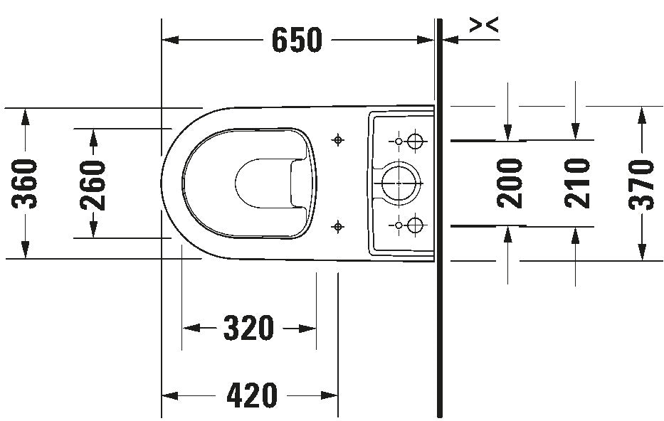 ME by Starck Toilet close-coupled White High Gloss 650 mm