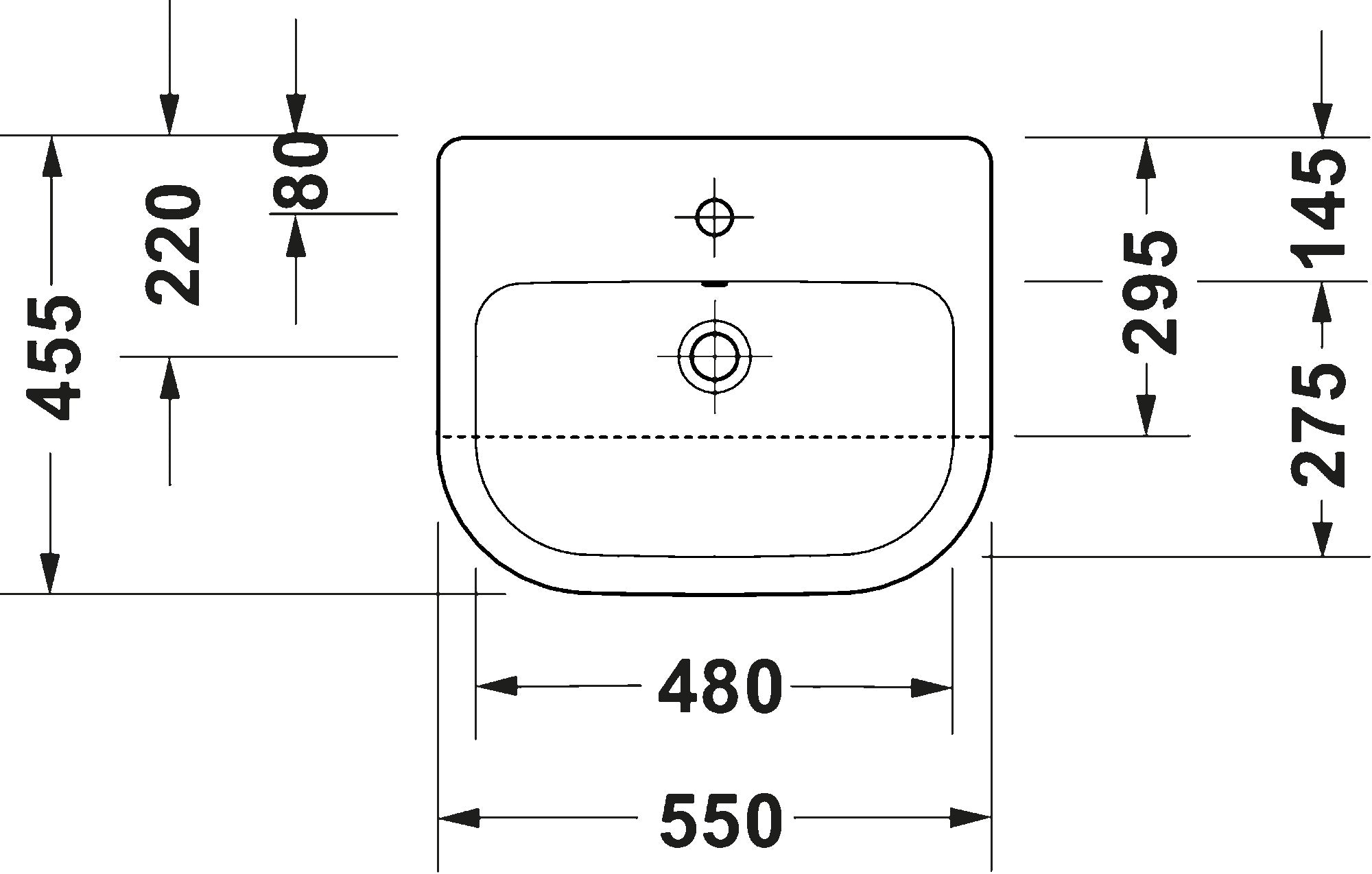 D-Code Semi-recessed washbasin White High Gloss