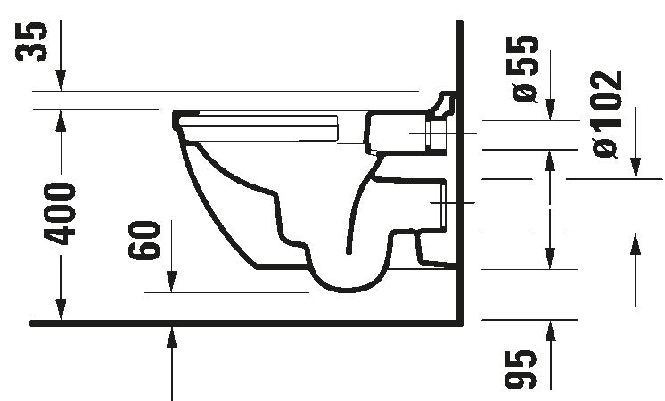 Starck 3 Wall-mounted toilet White High Gloss