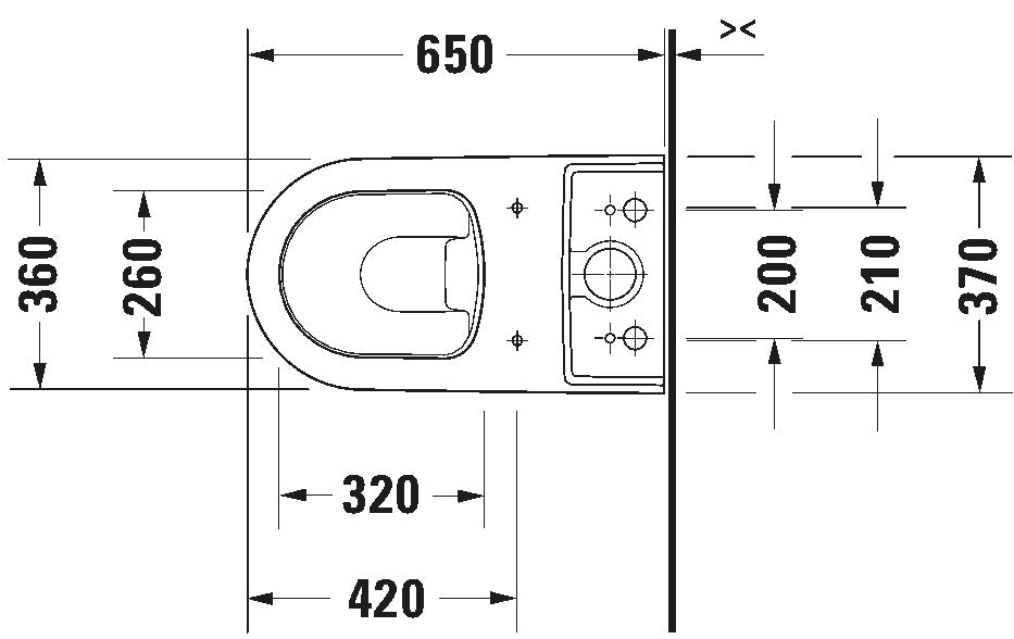 ME by Starck Toilet close-coupled White High Gloss 650 mm