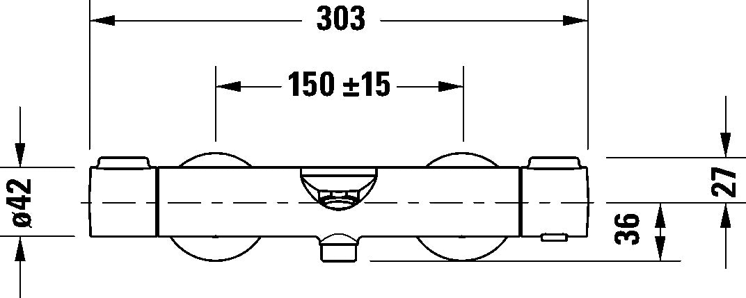 Wave Bathtub thermostat for exposed installation