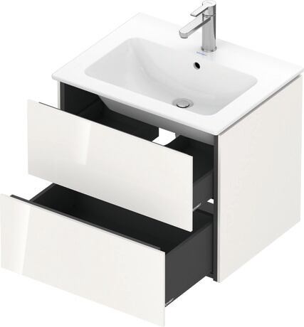 L-Cube Vanity unit wall-mounted 2 drawer compact