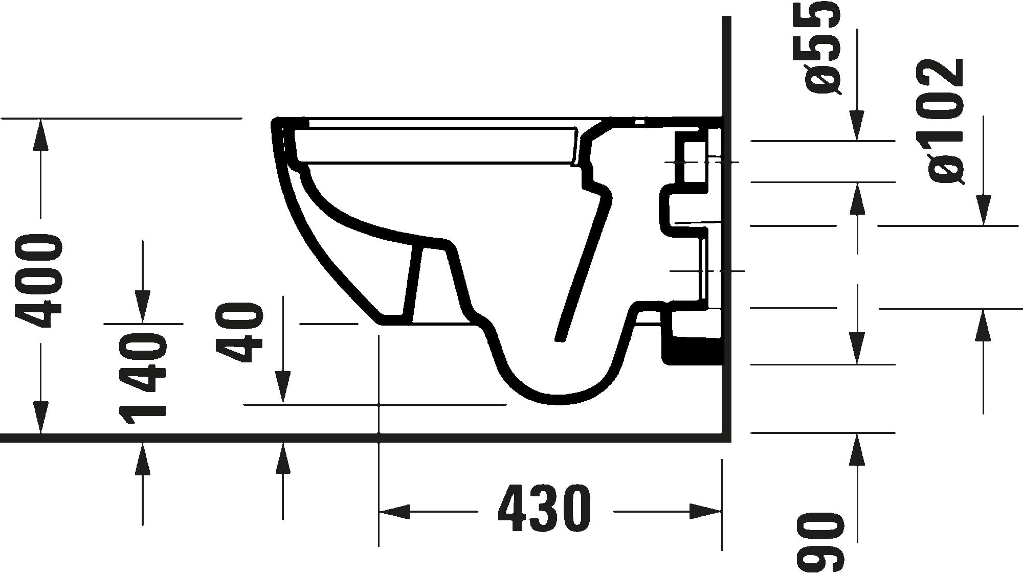 D-Code Wall-mounted toilet White High Gloss 570mm