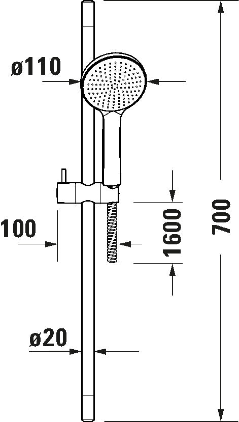 Showers & Accessoires Hand shower set 700, 1jet