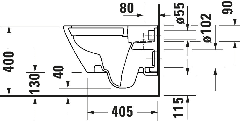 D-Neo Wall-mounted toilet White High Gloss 540 mm