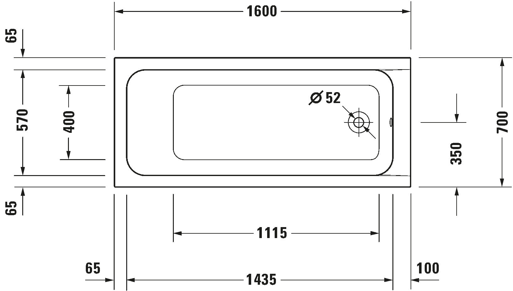 D-Code Bathtub White