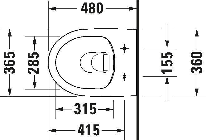 Duravit No.1 Wall-mounted toilet Compact White High Gloss 480 mm