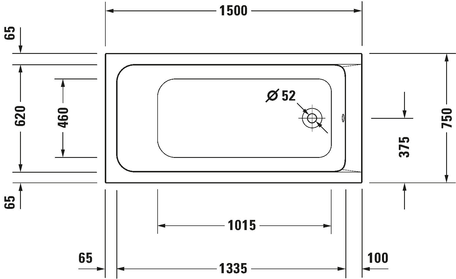 D-Code Bathtub White