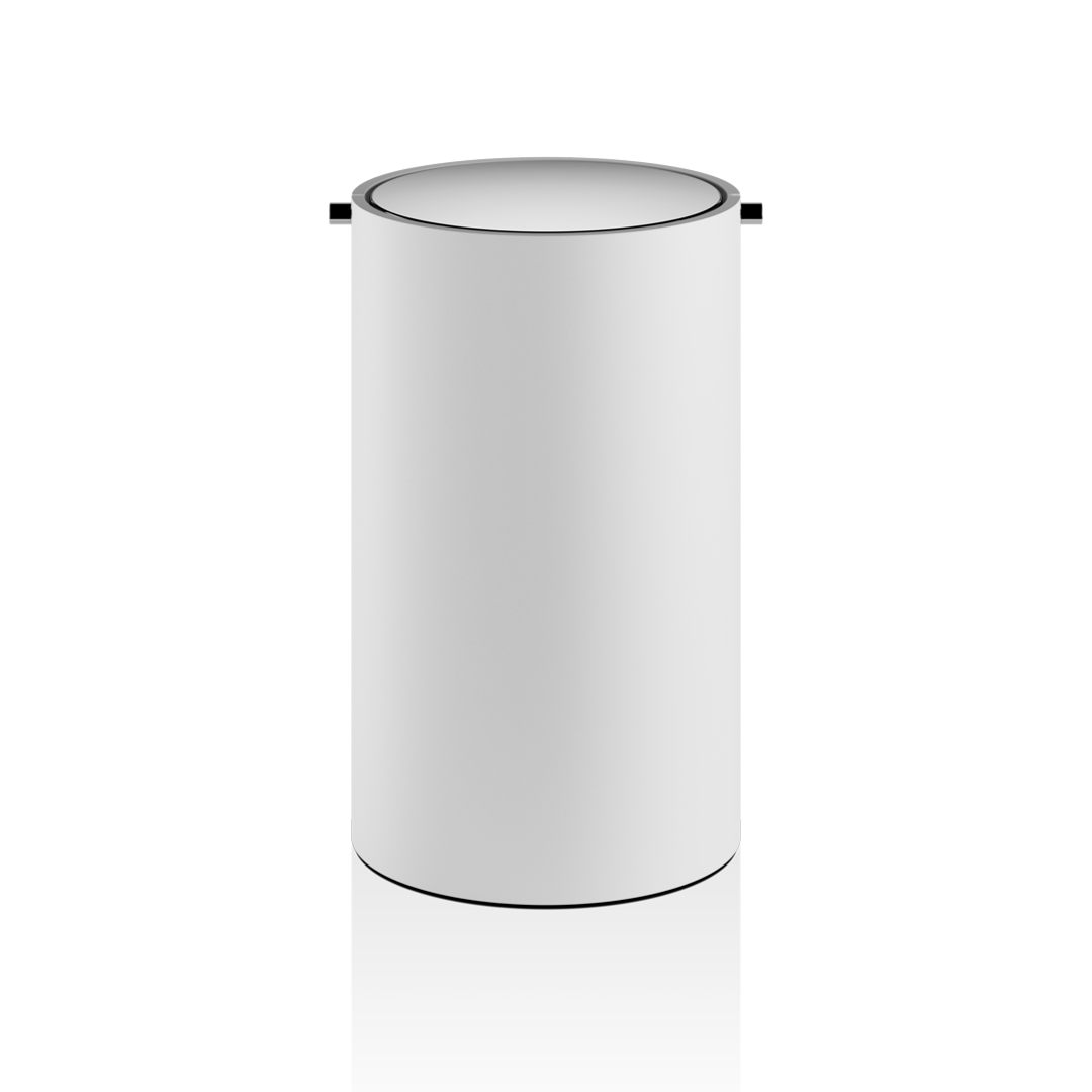 STONE BEMD Paper bin with revolving cover - White matt / Stainless steel polished