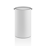STONE BEMD Paper bin with revolving cover - White matt / Stainless steel polished