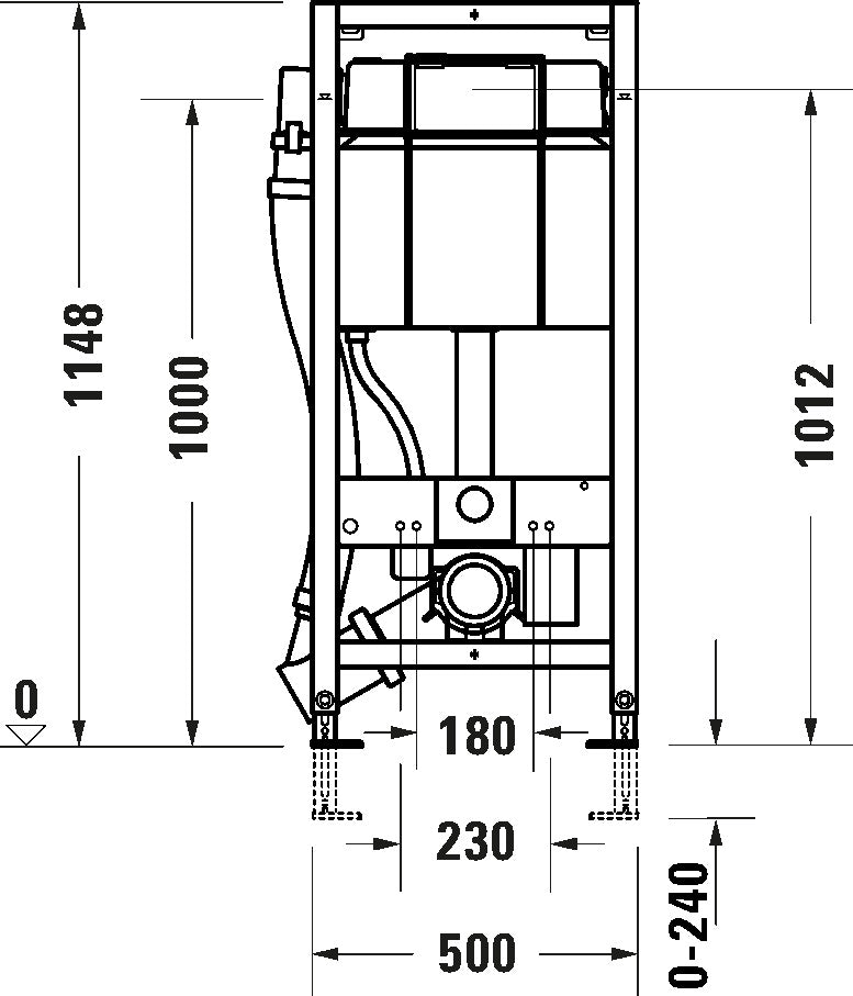 DuraSystem Installation element dry installation for WC 1148x500x155mm Hygienic Flush